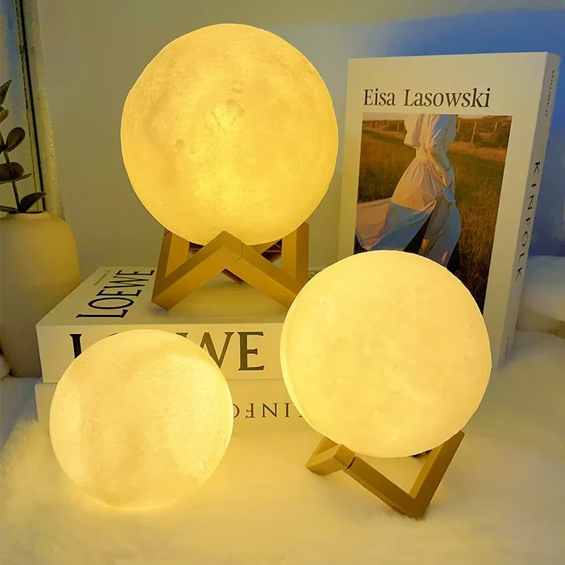 DIY Painting Moon Lamp Graffiti Planet Night Light 3D Star Table Lamp Bedroom Atmosphere Light Kids DIY Craft Home Decoration