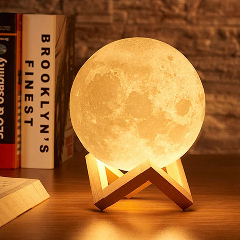 DIY Painting Moon Lamp Graffiti Planet Night Light 3D Star Table Lamp Bedroom Atmosphere Light Kids DIY Craft Home Decoration