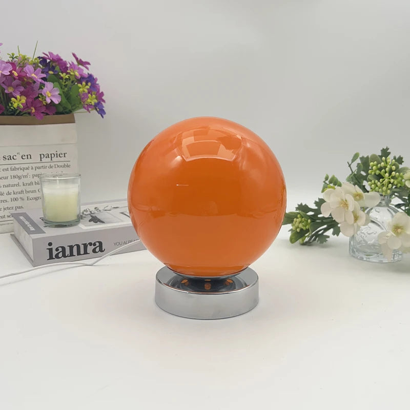 Murano Glass Desk Lamp USB Powered Glass Table Bedside Lamps Vintage Glass Lamp with 3 Color Temperature