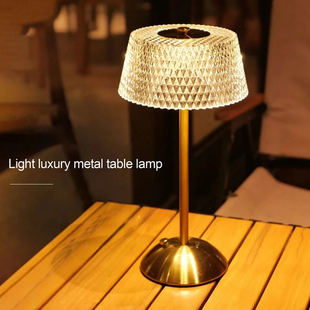 Table Lamp LED Touch Sensor Dimmable Desktop Night Light Rechargeable Wireless Reading Lamp for Hotel Bar Bedroom Decor Light