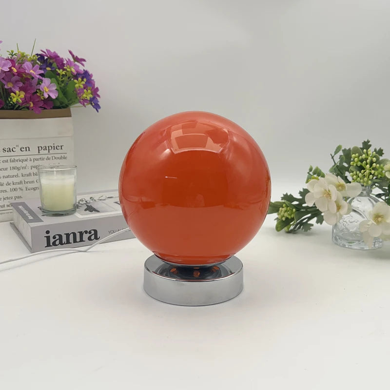Murano Glass Desk Lamp USB Powered Glass Table Bedside Lamps Vintage Glass Lamp with 3 Color Temperature