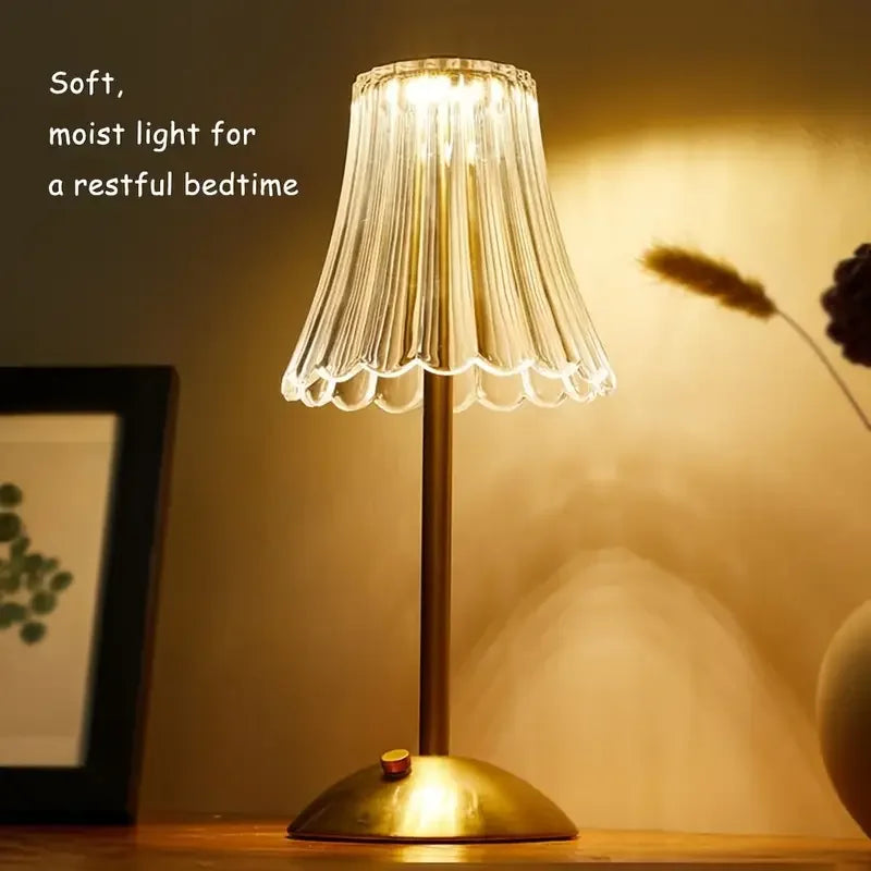 Table Lamp LED Touch Sensor Dimmable Desktop Night Light Rechargeable Wireless Reading Lamp for Hotel Bar Bedroom Decor Light