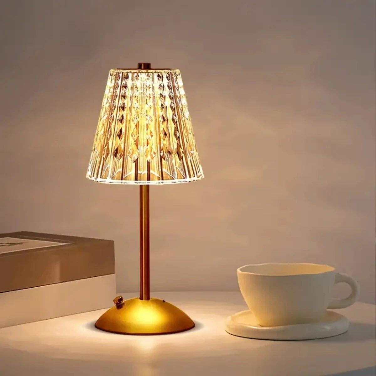 Table Lamp LED Touch Sensor Dimmable Desktop Night Light Rechargeable Wireless Reading Lamp for Hotel Bar Bedroom Decor Light