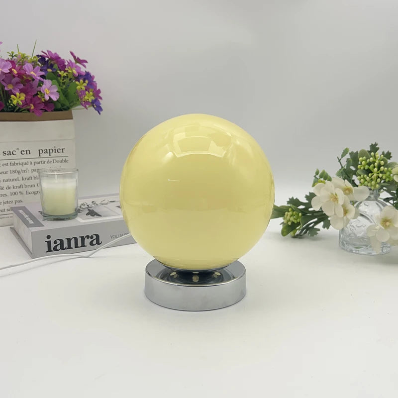 Murano Glass Desk Lamp USB Powered Glass Table Bedside Lamps Vintage Glass Lamp with 3 Color Temperature