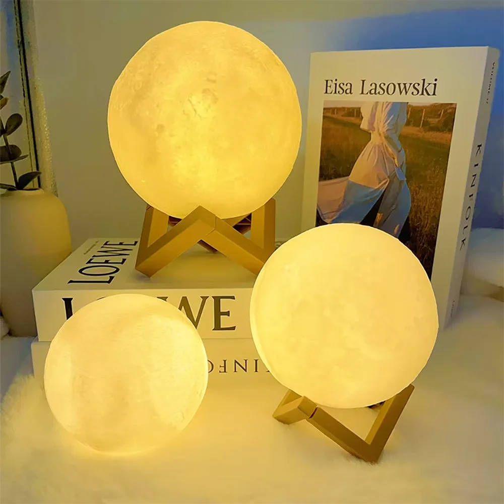 DIY Painting Moon Lamp Graffiti Planet Night Light 3D Star Table Lamp Bedroom Atmosphere Light Kids DIY Craft Home Decoration
