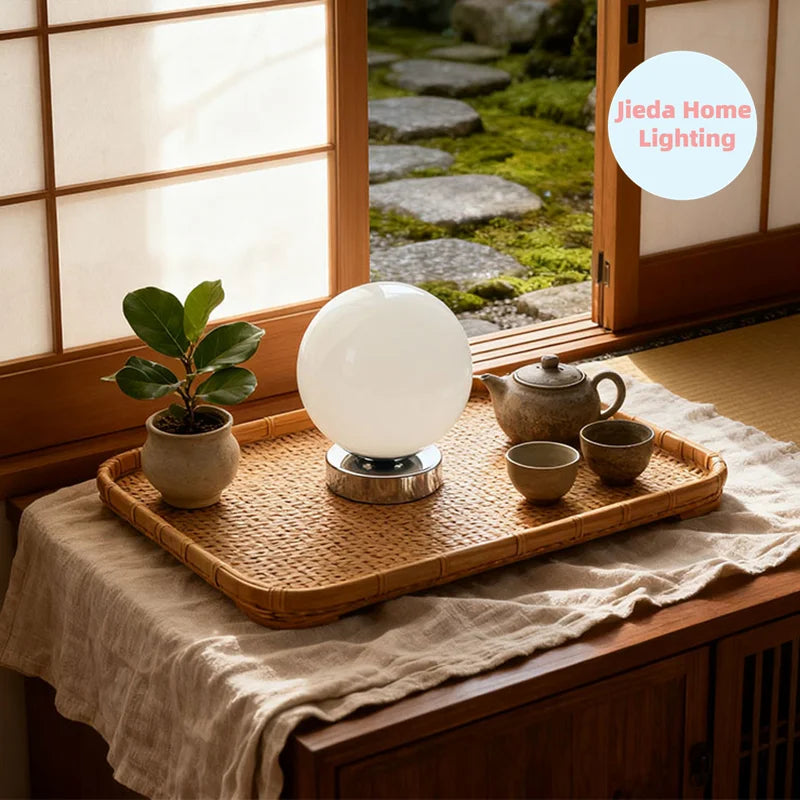 Murano Glass Desk Lamp USB Powered Glass Table Bedside Lamps Vintage Glass Lamp with 3 Color Temperature