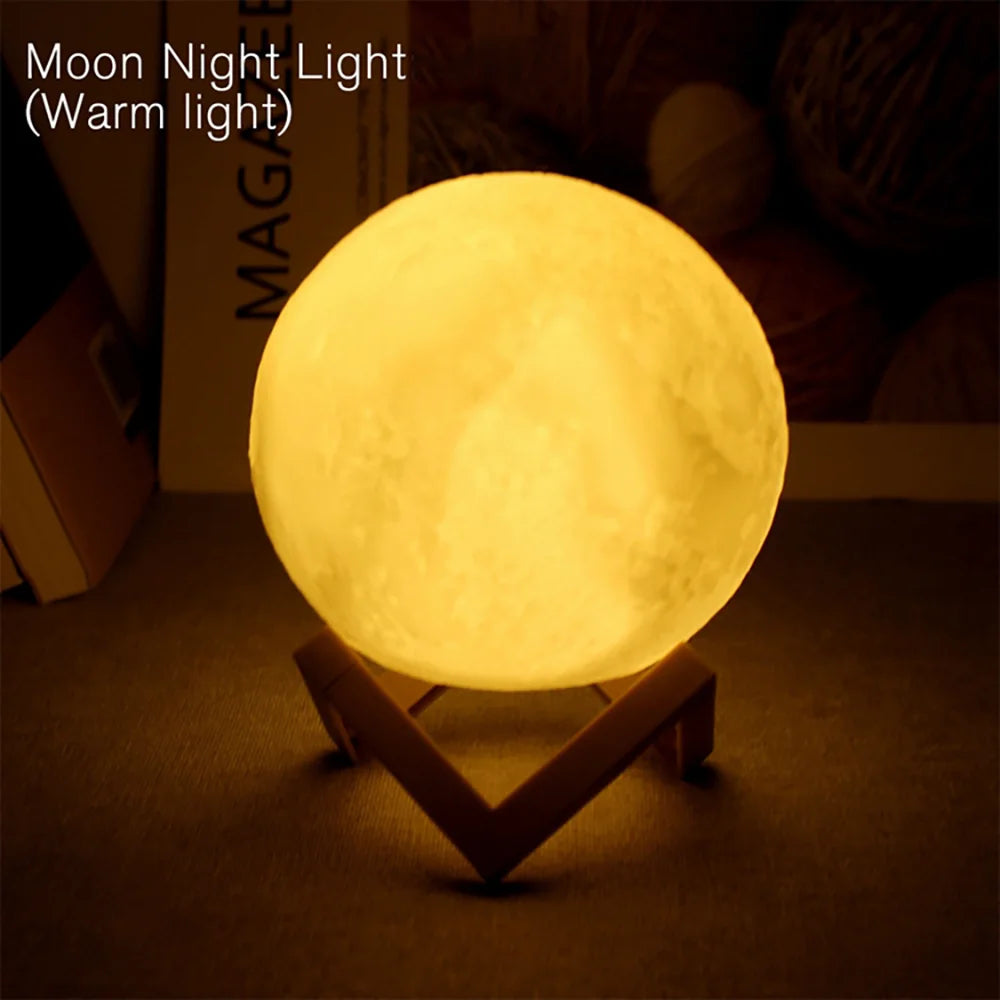 DIY Painting Moon Lamp Graffiti Planet Night Light 3D Star Table Lamp Bedroom Atmosphere Light Kids DIY Craft Home Decoration